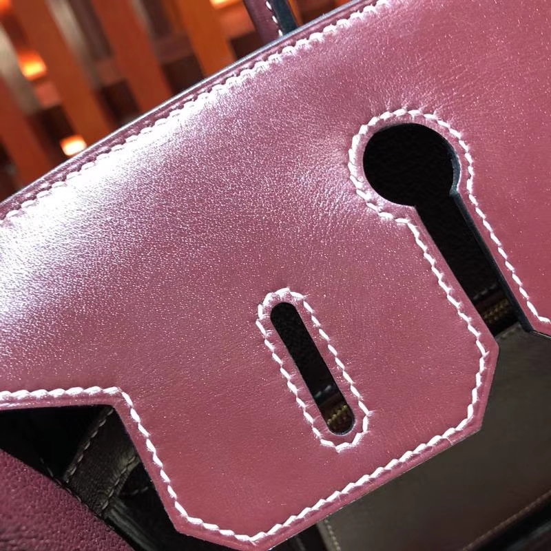 爱马仕Birkin包包 Hermes宝石红原厂Box牛皮Birkin30CM铂金包 金扣