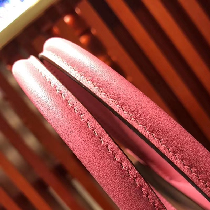 Hermes女包价格 爱马仕原厂Swift牛皮Birkin30铂金包 唇膏粉 金扣