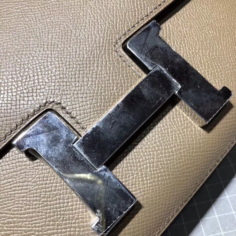 爱马仕康斯坦包 Hermes Constance24CM 大象灰Epsom牛皮 银扣