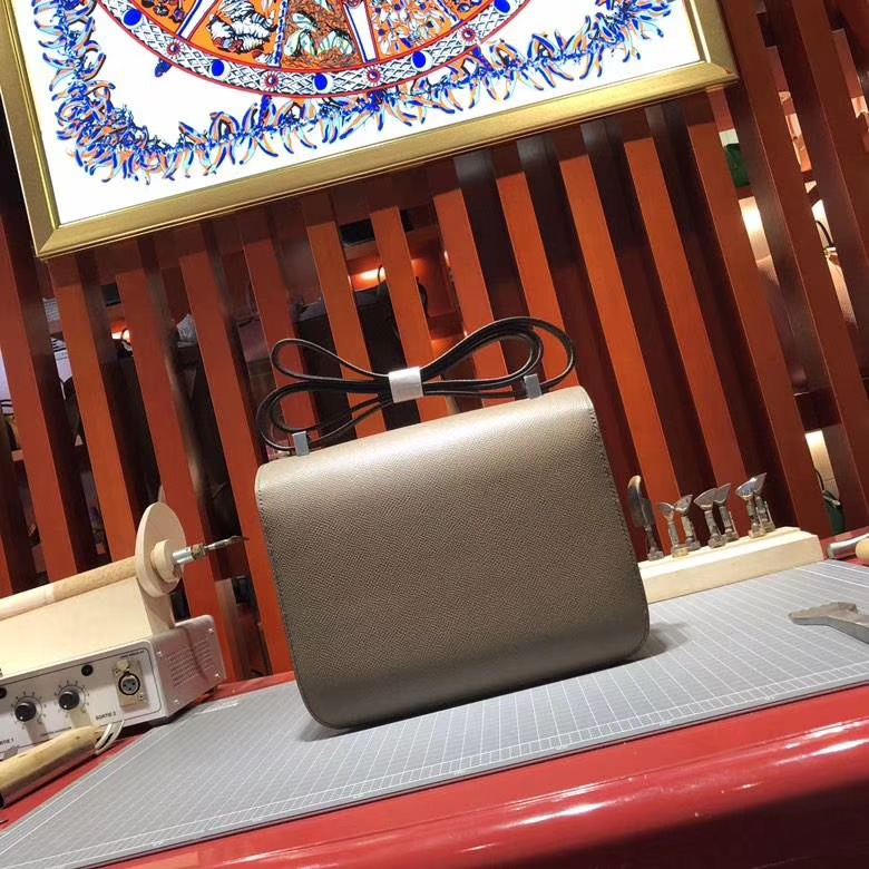 爱马仕康斯坦包 Hermes Constance24CM 大象灰Epsom牛皮 银扣