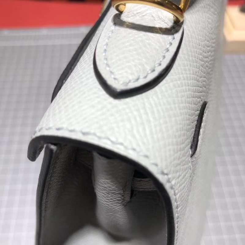 Hermes Kelly25CM 爱马仕冰川灰原厂Epsom牛皮凯莉包 金扣
