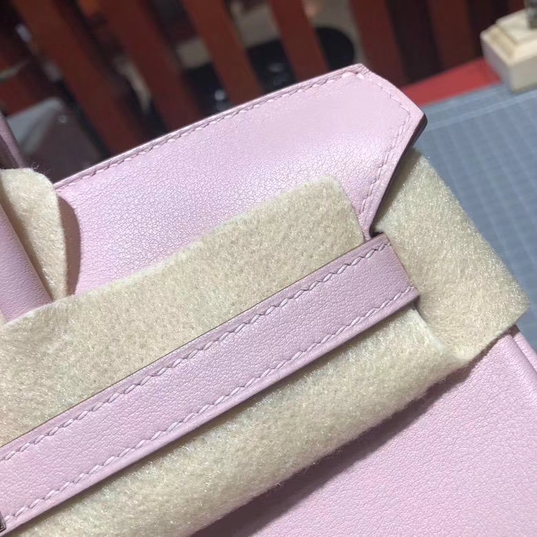 Hermes Birkin25CM 爱马仕3Q粉色进口Swift牛皮铂金包 银扣