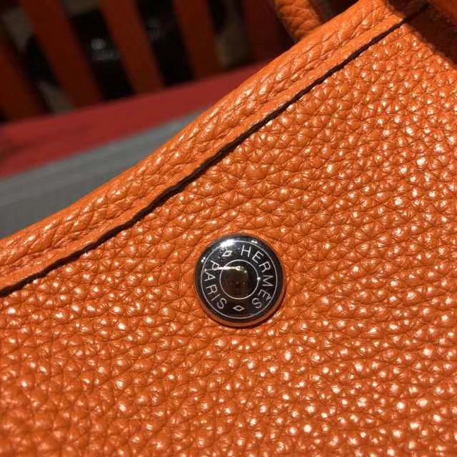 爱马仕花园包尺寸 Hermes橙色顶级togo牛皮 Garden Party Bags手提包
