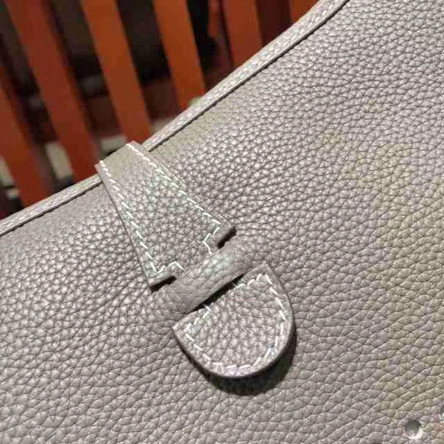 爱马仕包包官网 Hermes Evelyne大象灰Togo牛皮伊芙林包单肩斜挎包28cm