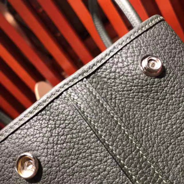 Hermes包包官网 爱马仕Togo小牛皮Garden Party Bags花园包30CM 墨绿色