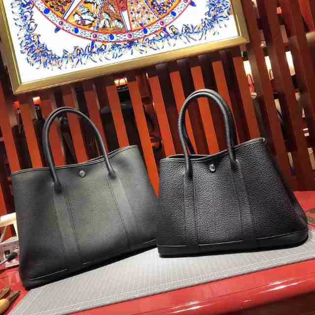 Hermes Garden Party 爱马仕黑色Togo小牛皮花园包手提女包30CM