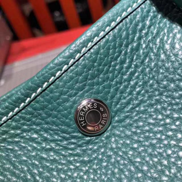 爱马仕包包官网 Hermes Garden Party 孔雀绿Togo牛皮花园包手提包30CM