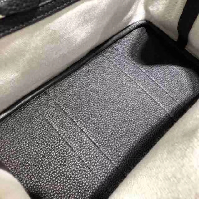 Hermes Garden Party 爱马仕花园包30CM 黑色Togo牛皮拼粉色帆布