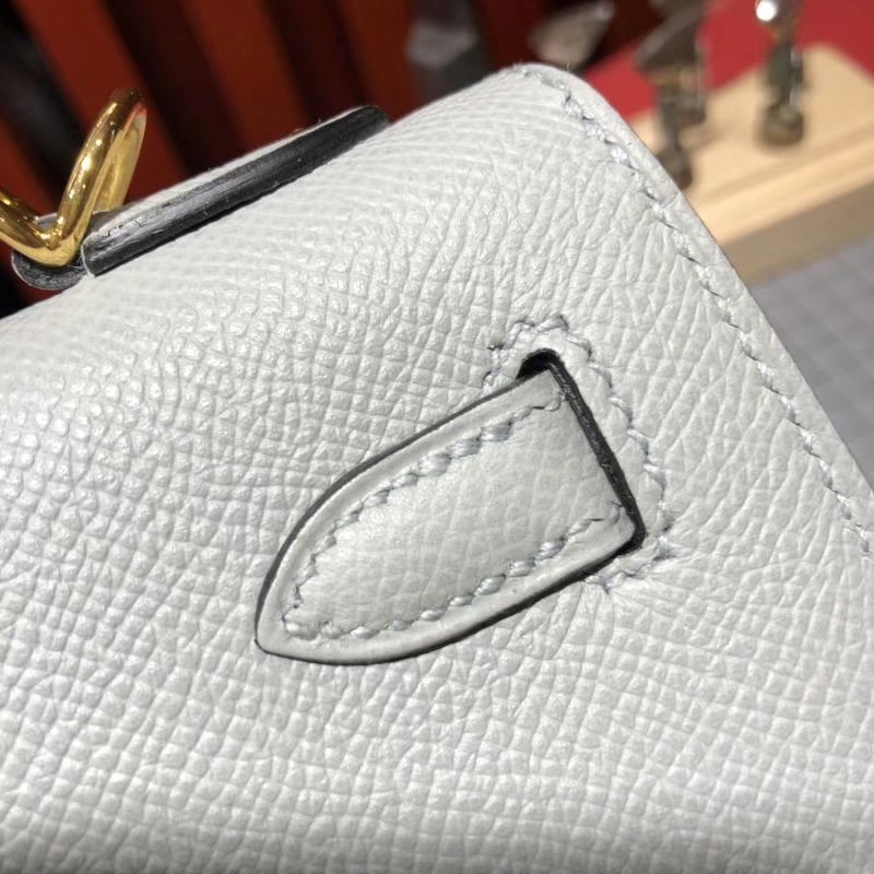 Hermes Kelly25CM 爱马仕冰川灰原厂Epsom牛皮凯莉包 金扣