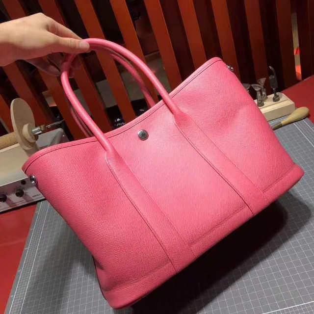爱马仕手提女包 Hermes Garden Party 唇膏粉Epsom牛皮花园包 30cm