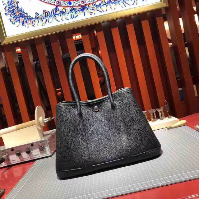 Hermes Garden Party 爱马仕黑色Togo小牛皮花园包手提女包30CM