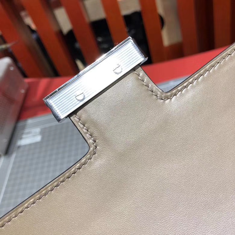 爱马仕康斯坦包 Hermes Constance24CM 大象灰Epsom牛皮 银扣