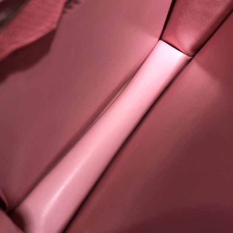 Hermes包包官网 爱马仕奶昔粉Epsom牛皮空姐包Constance24CM 银扣