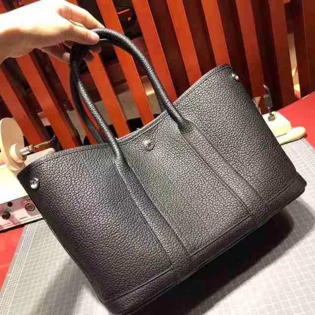 Hermes Garden Party 爱马仕黑色Togo小牛皮花园包手提女包30CM