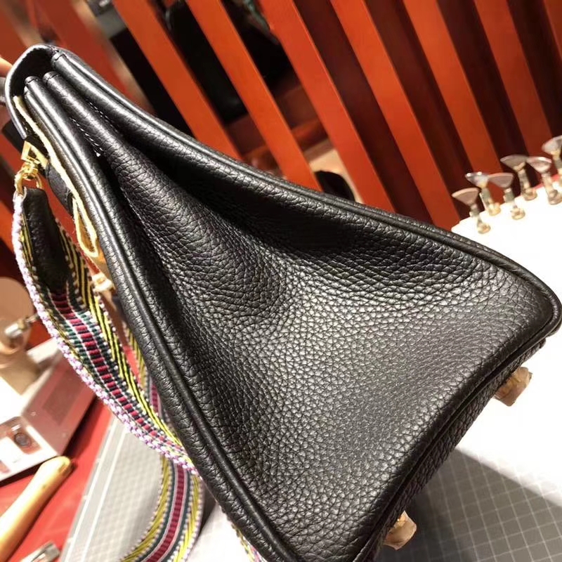 爱马仕新款凯莉包 Hermes Kelly28CM 原厂Togo牛皮搭配新款织带 金扣