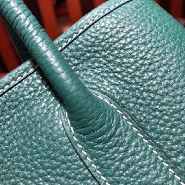 爱马仕包包官网 Hermes Garden Party 孔雀绿Togo牛皮花园包手提包30CM