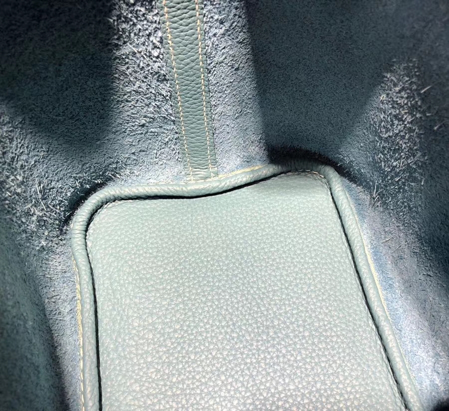 爱马仕菜篮子包 Hermes Picotin Lock18CM 牛仔蓝Clemence牛皮 银扣
