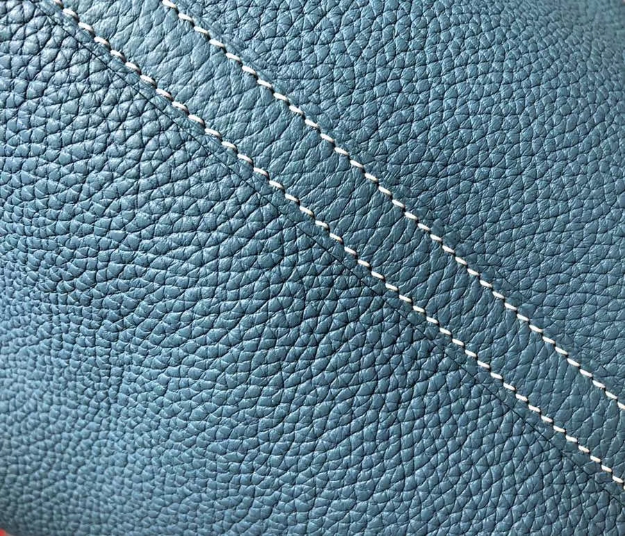 爱马仕菜篮子包 Hermes Picotin Lock18CM 牛仔蓝Clemence牛皮 银扣