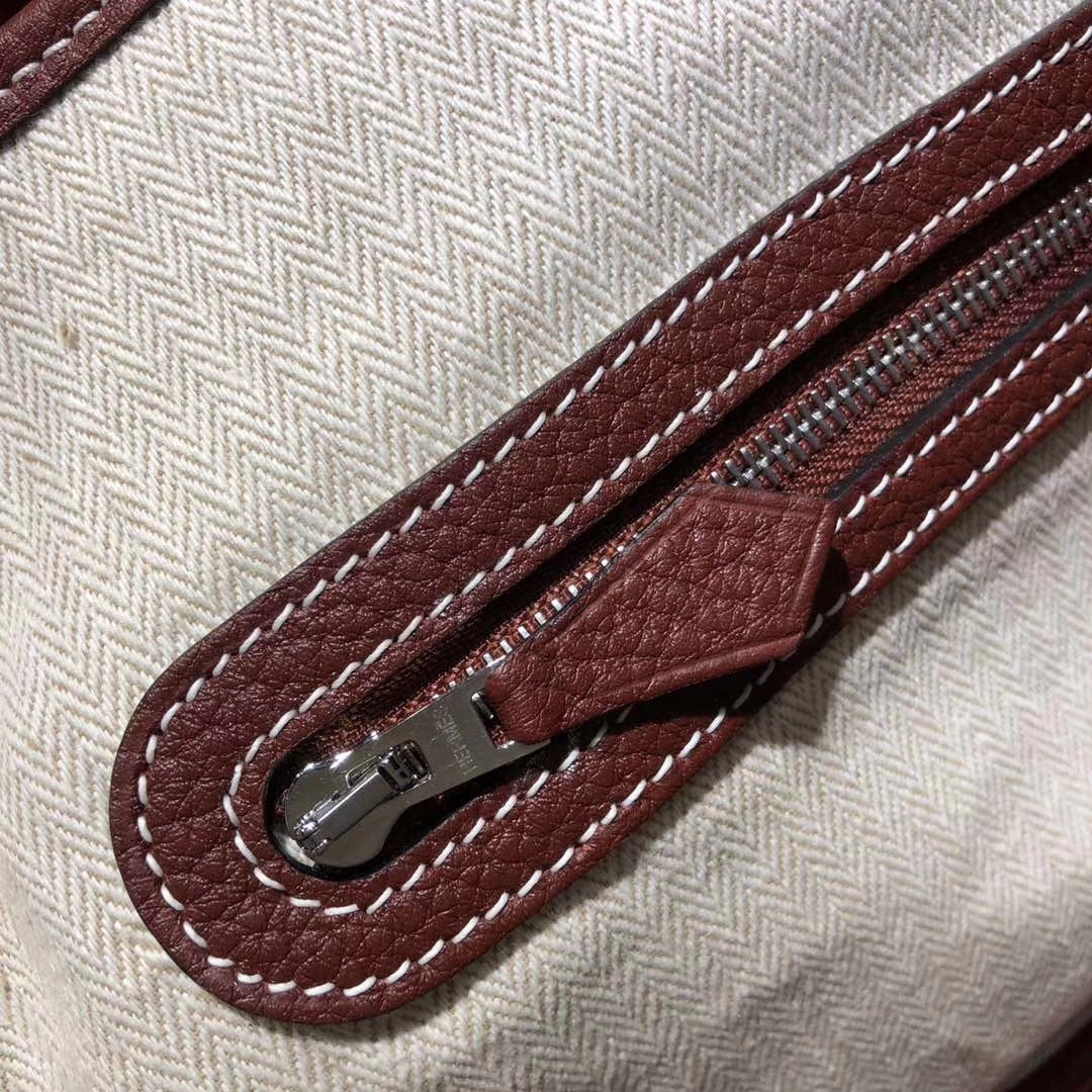 Hermes Garden Party Bags 爱马仕酒红色法国本土小牛皮花园包30CM