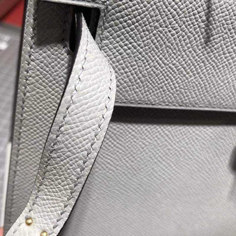 Hermes Kelly25CM 爱马仕冰川灰原厂Epsom牛皮凯莉包 金扣