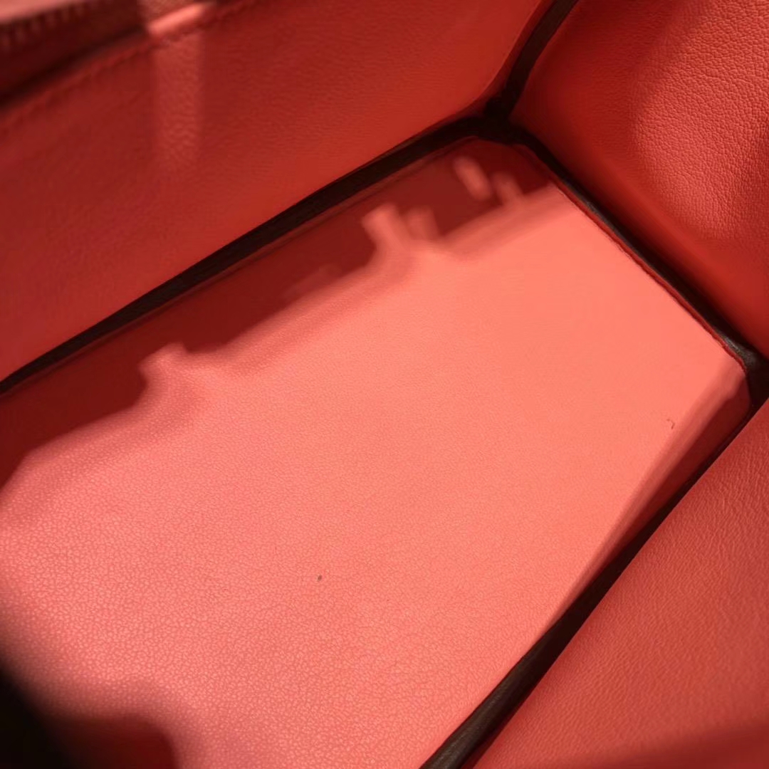 爱马仕包包官网 Hermes原厂Togo牛皮Birkin25铂金包I5月季粉 金扣