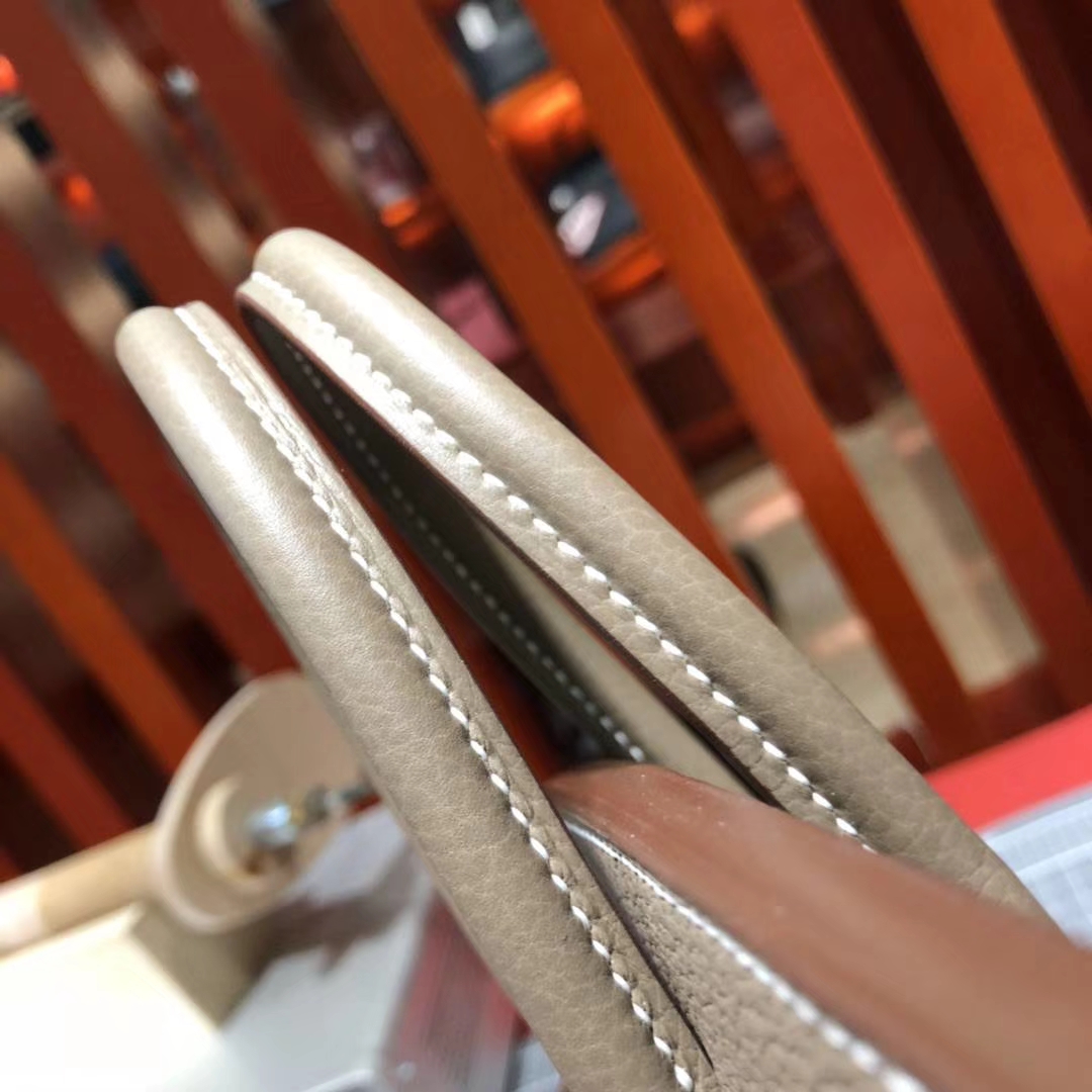 Hermes Birkin25CM 爱马仕18 Etoupe大象灰原厂Togo牛皮铂金包 金扣