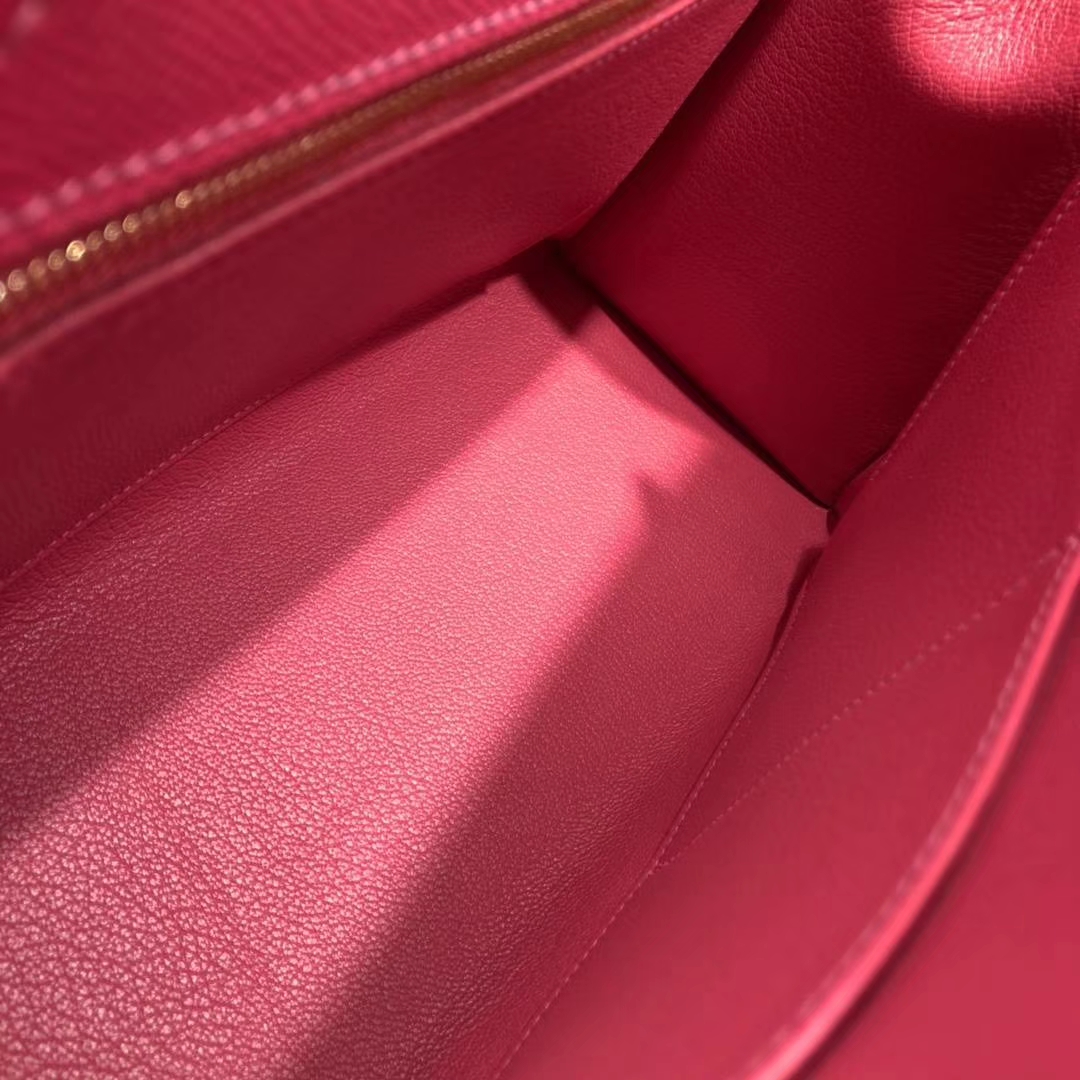 爱马仕凯莉包价格 Hermes Kelly28CM 极度粉原厂Epsom牛皮 金扣