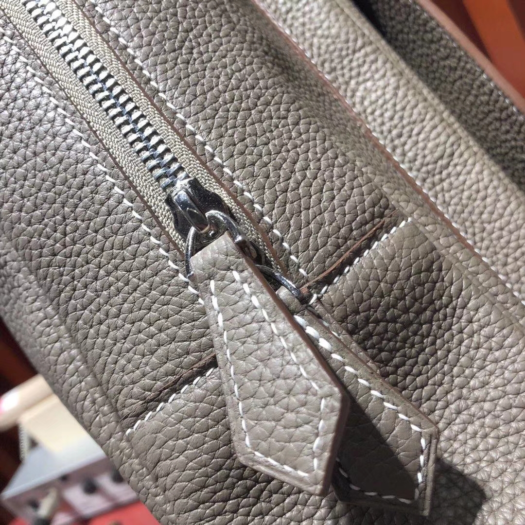 Hermes Steven 爱马仕史蒂夫男包 大象灰TC牛皮手提单肩包