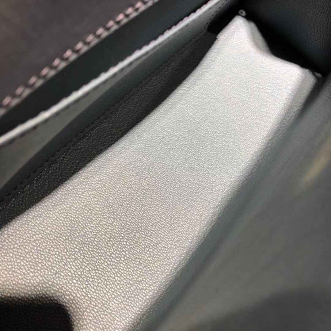 爱马仕Minikelly手包  Hermes风暴蓝顶级鸵鸟皮迷你凯莉包22cm 金扣
