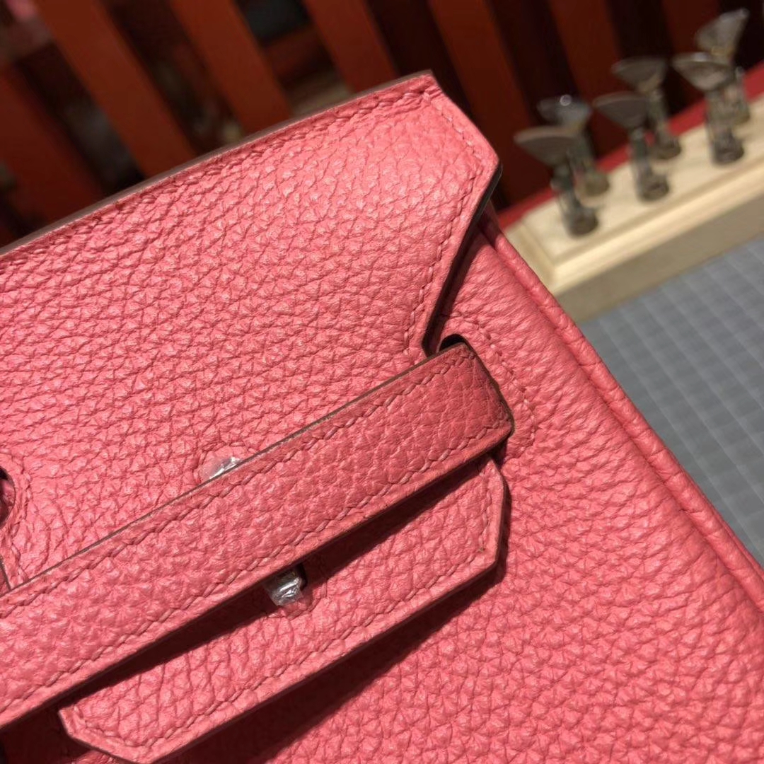 厂家直销 Hermes爱马仕8W唇膏粉原厂Togo牛皮铂金包Birkin25CM 金扣