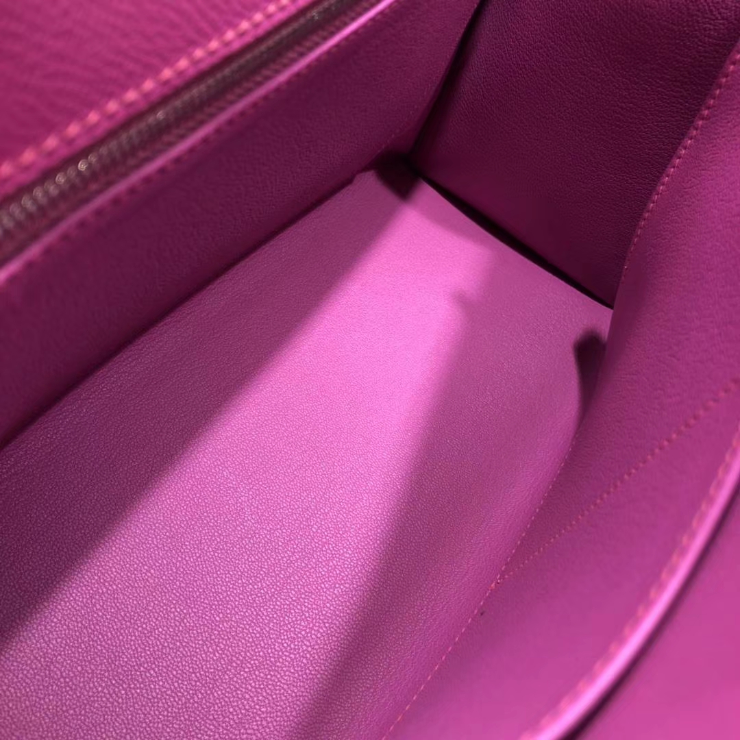 Hermes Kelly28CM 爱马仕玉兰紫原厂Epsom牛皮凯莉包 银扣