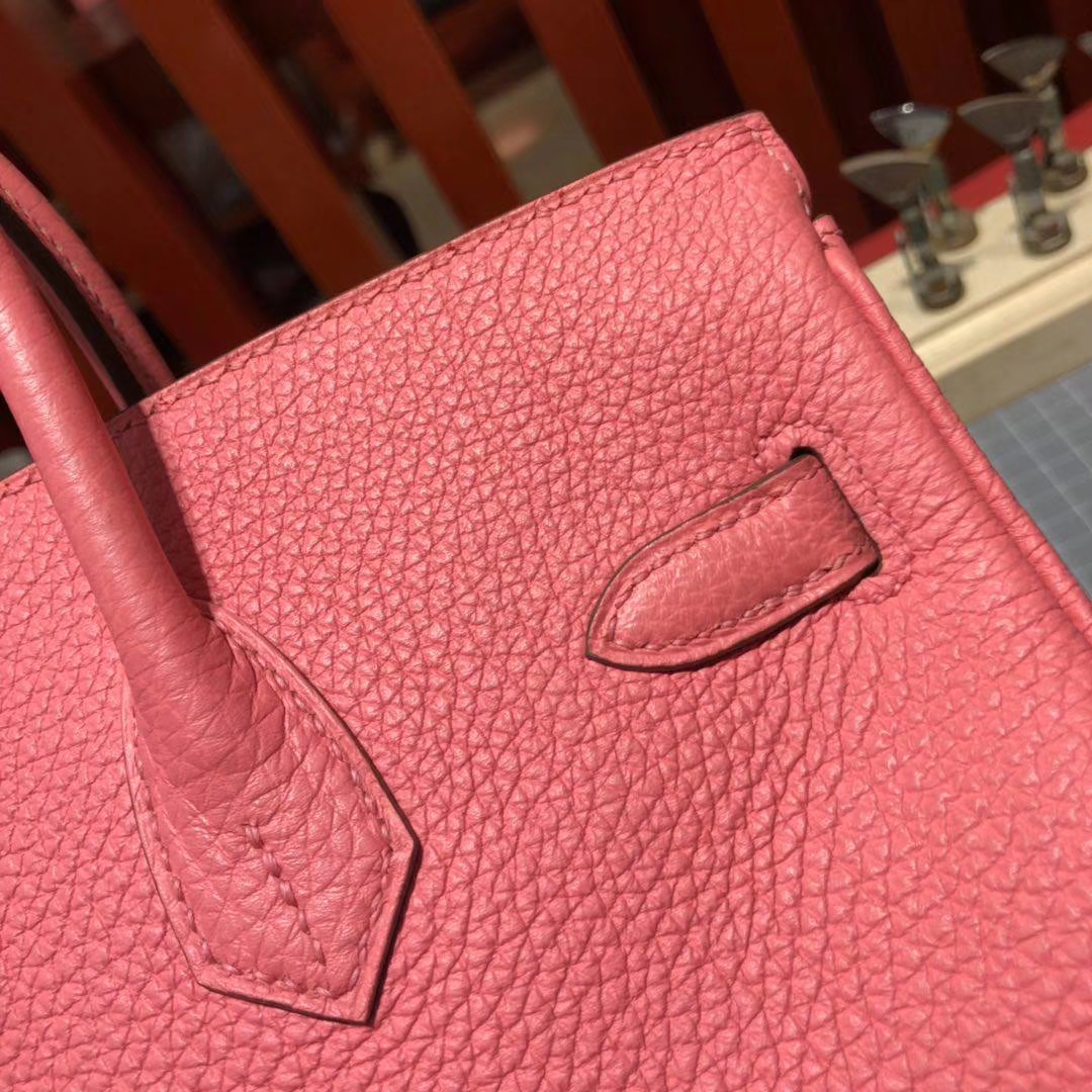 厂家直销 Hermes爱马仕8W唇膏粉原厂Togo牛皮铂金包Birkin25CM 金扣