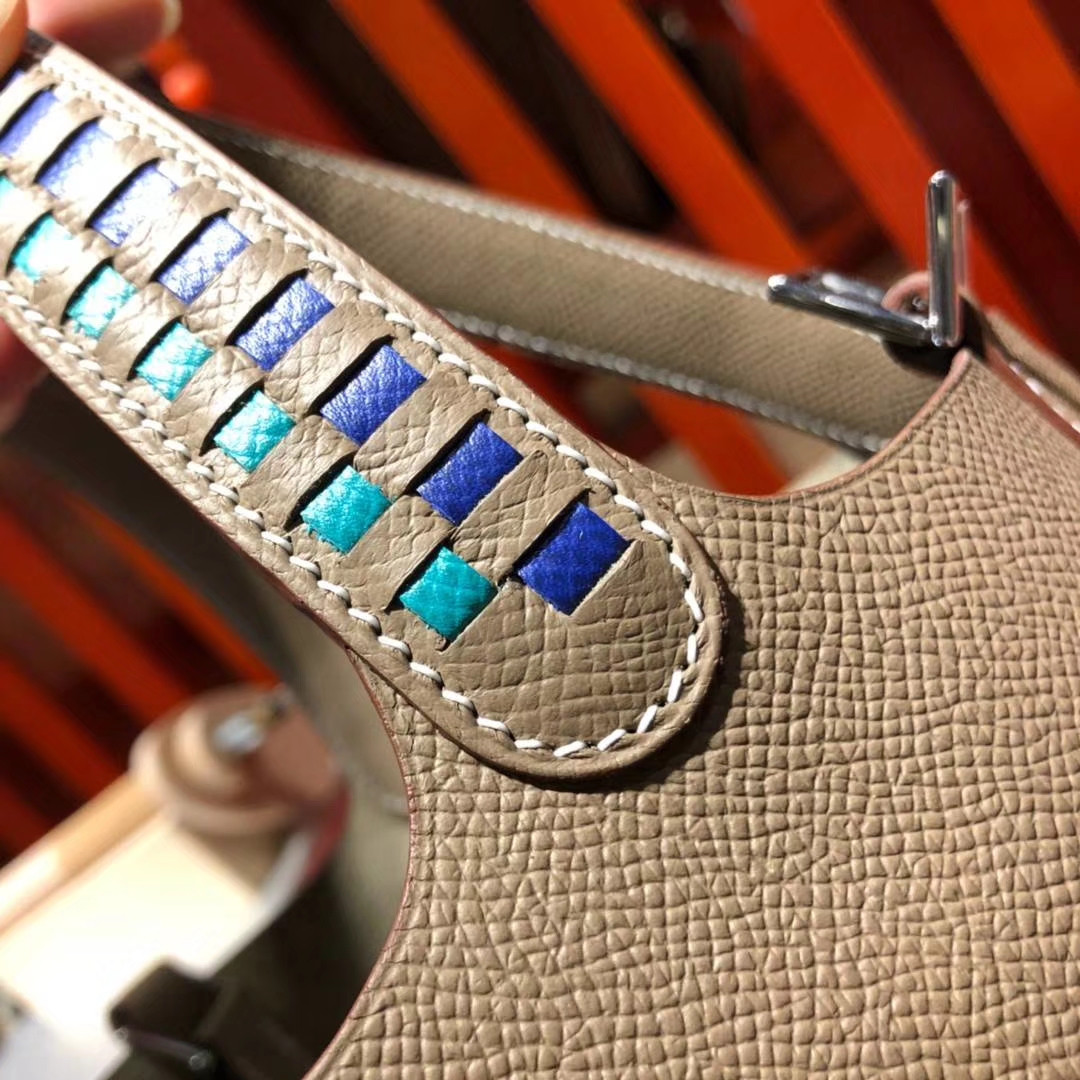 爱马仕菜篮子包 Hermes Picotin18CM 大象灰Epsom牛皮 限量版编织手柄