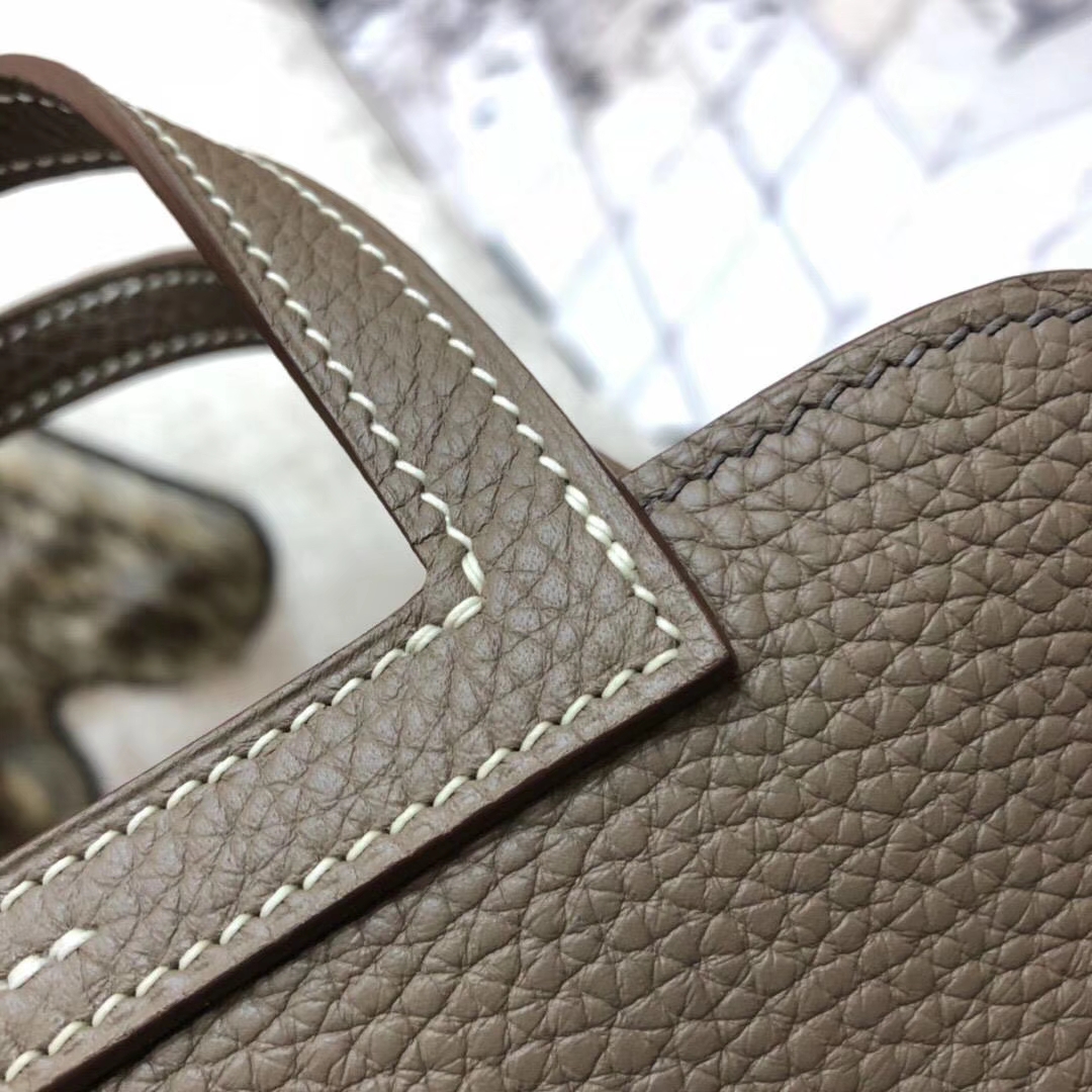 爱马仕新款包包 Hermes mini Halzan 大象灰TC牛皮手提斜挎两用包