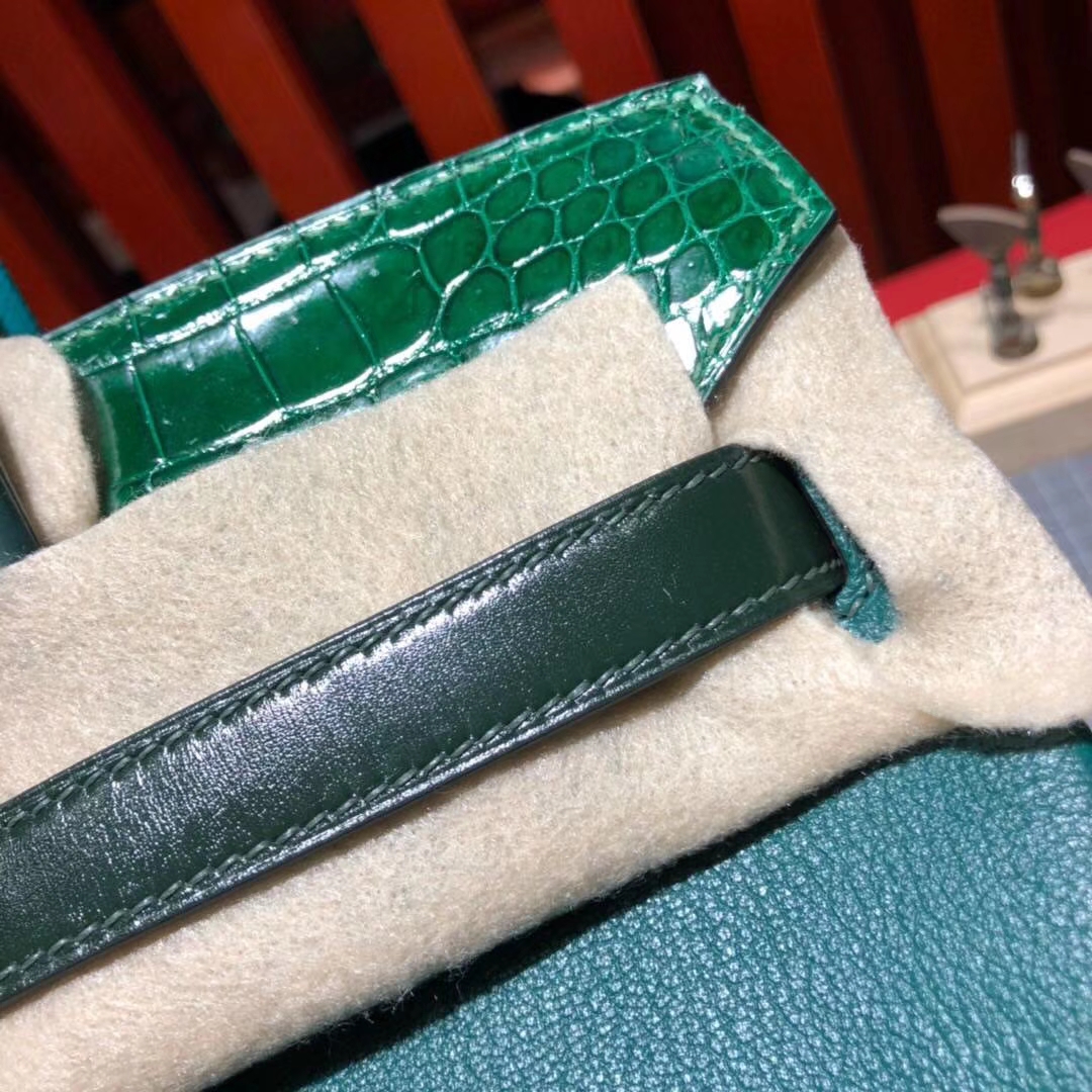 爱马仕拼色铂金包 Hermes 8拼皮6拼色鳄鱼皮Birkin30CM 银扣