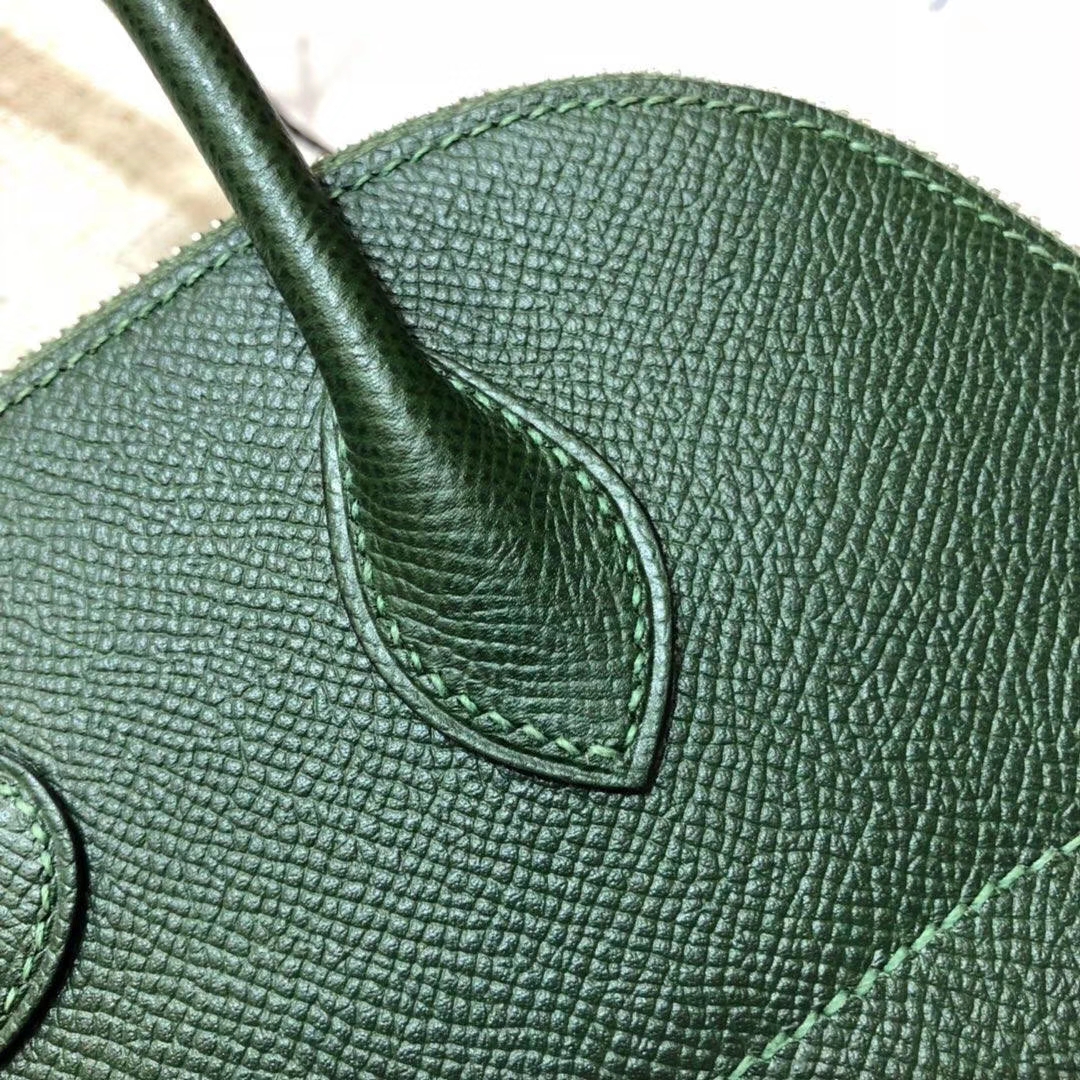 爱马仕保龄球包 Hermes Bolide27CM 英国绿顶级Epsom牛皮手提女包