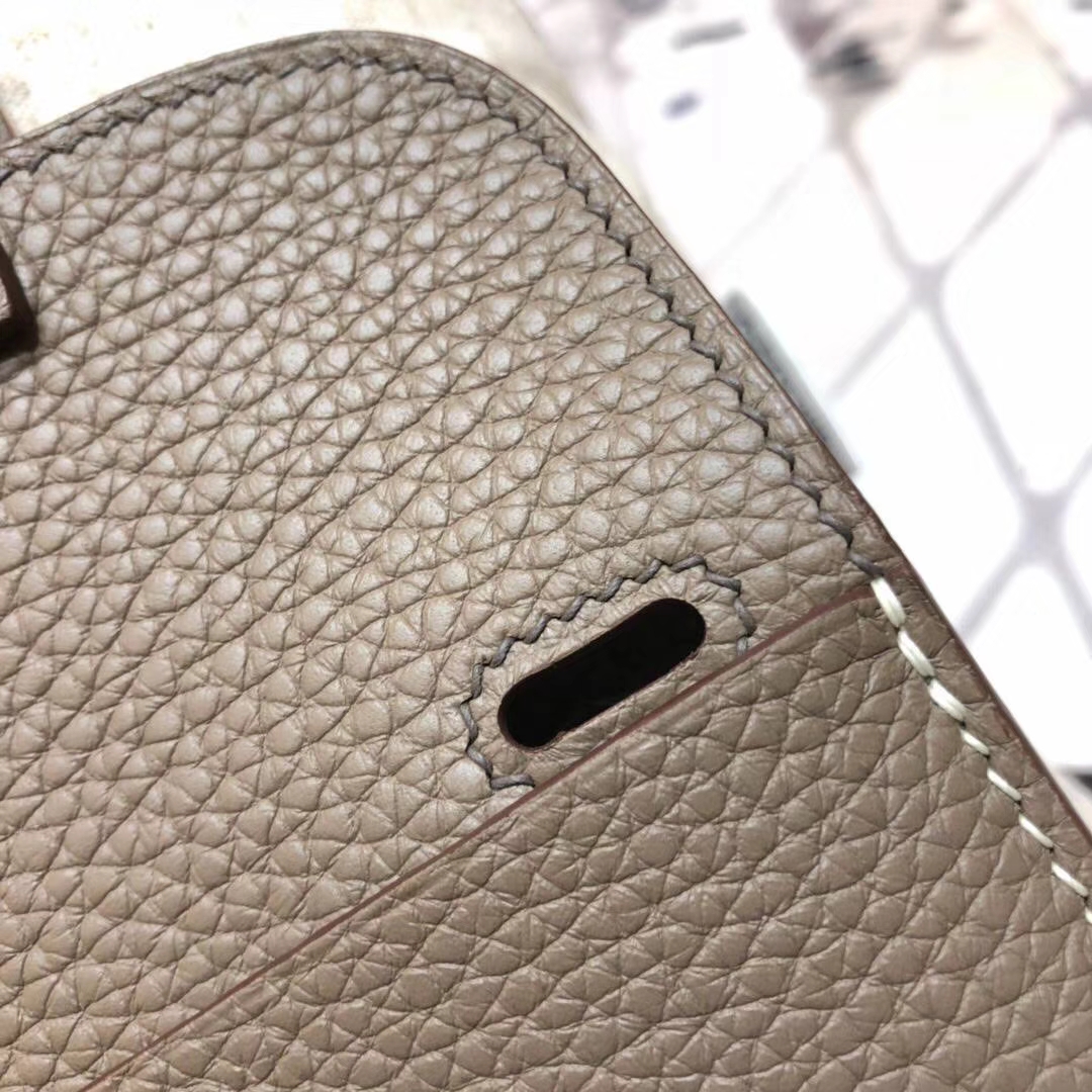 爱马仕新款包包 Hermes mini Halzan 大象灰TC牛皮手提斜挎两用包