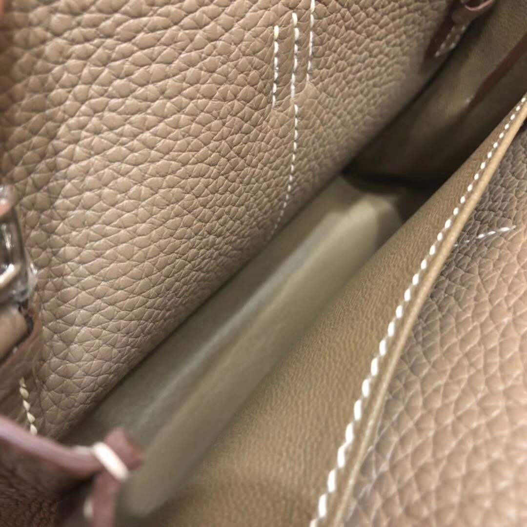 爱马仕新款包包 Hermes mini Halzan 大象灰TC牛皮手提斜挎两用包