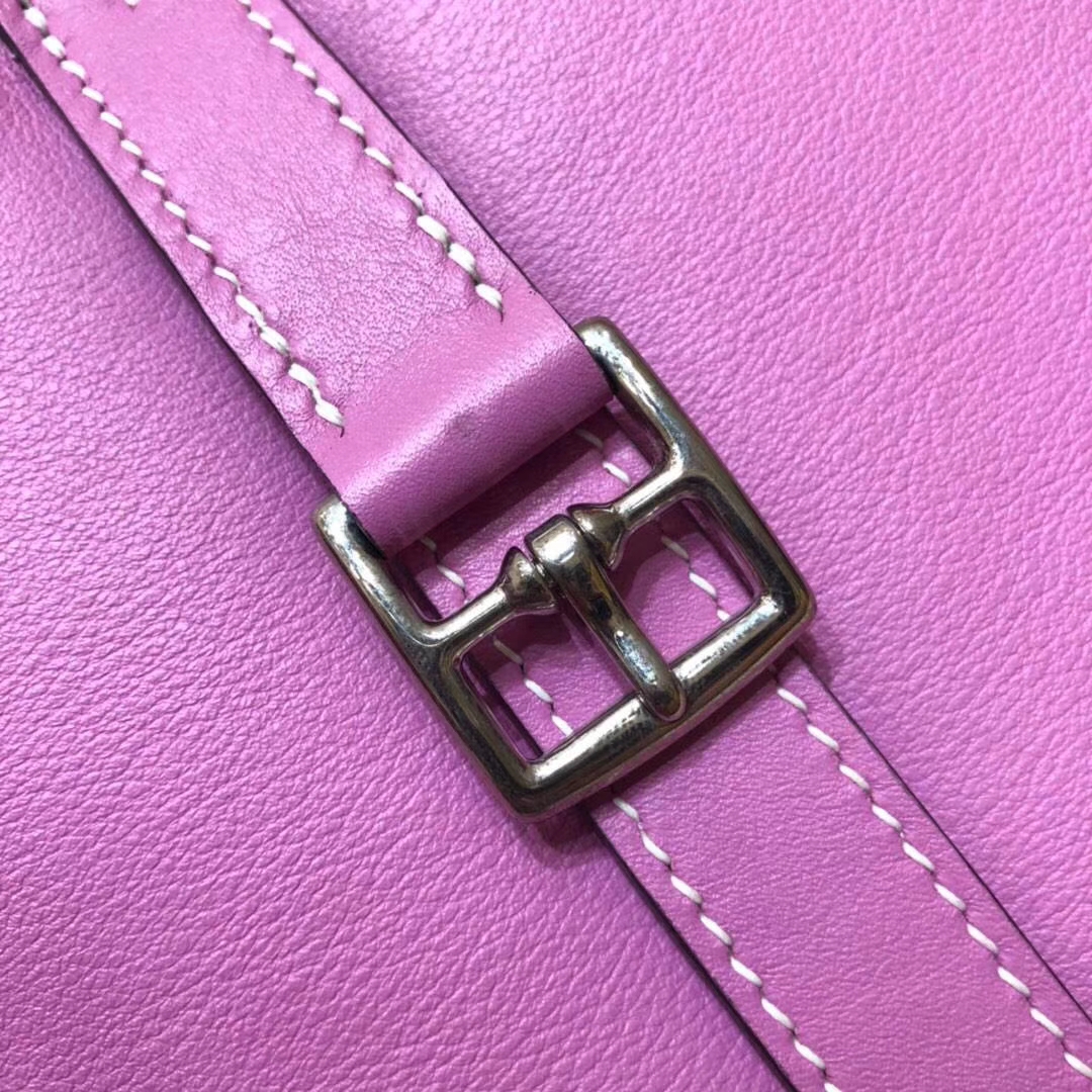 爱马仕新款女包 Hermes mini Halzan 浅紫色Swift牛皮手提斜挎包