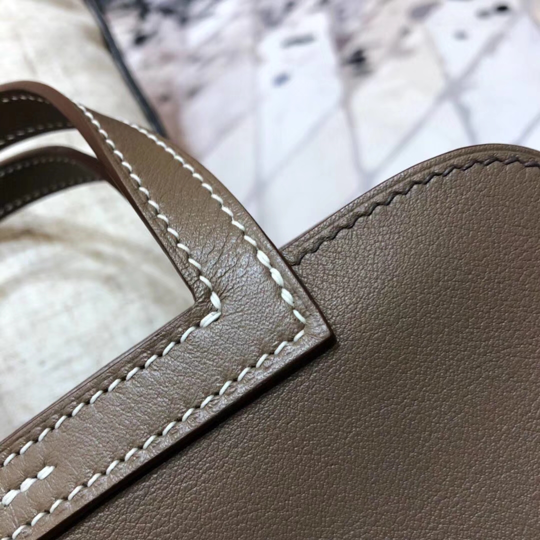 爱马仕包包价格 Hermes mini Halzan 大象灰Swift牛皮手提包