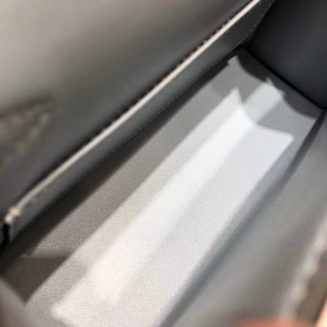 爱马仕迷你凯莉包2代 Hermes Minikelly19CM 亚麻蓝掌纹牛皮 银扣