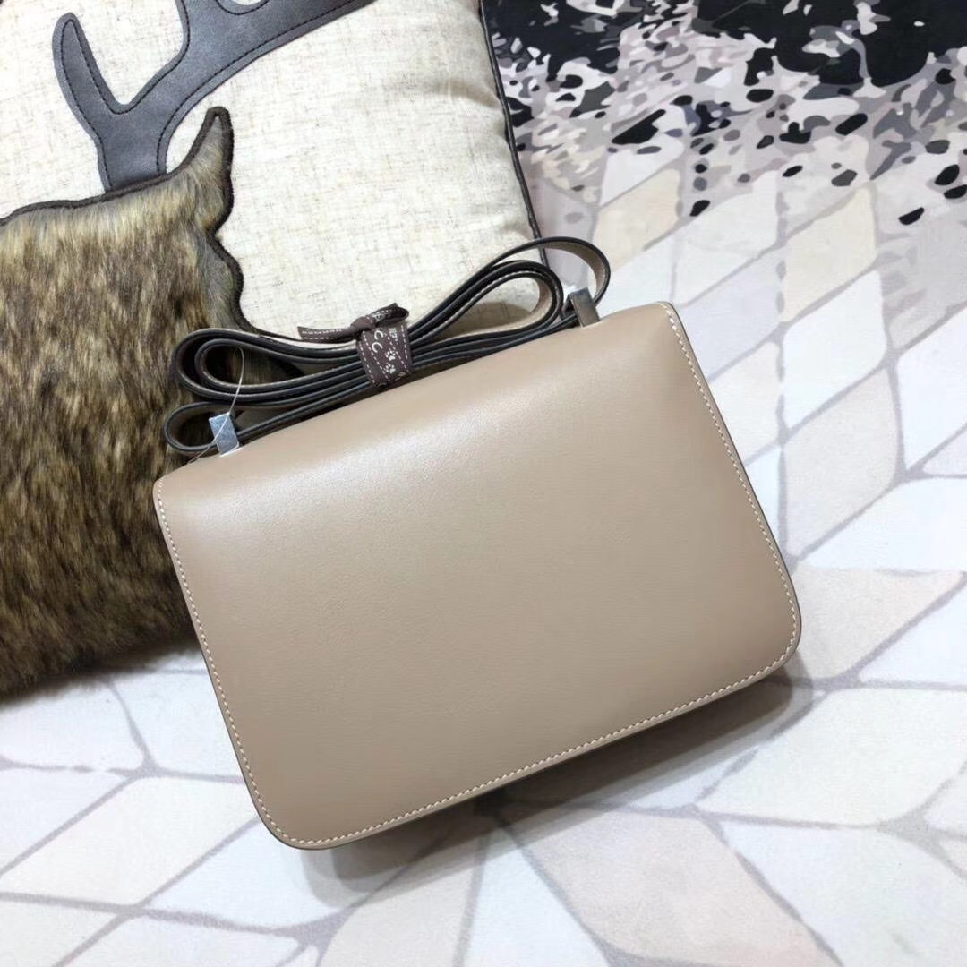 Hermes Constance23CM 爱马仕CC81斑鸠灰原厂Swift牛皮空姐包 银扣