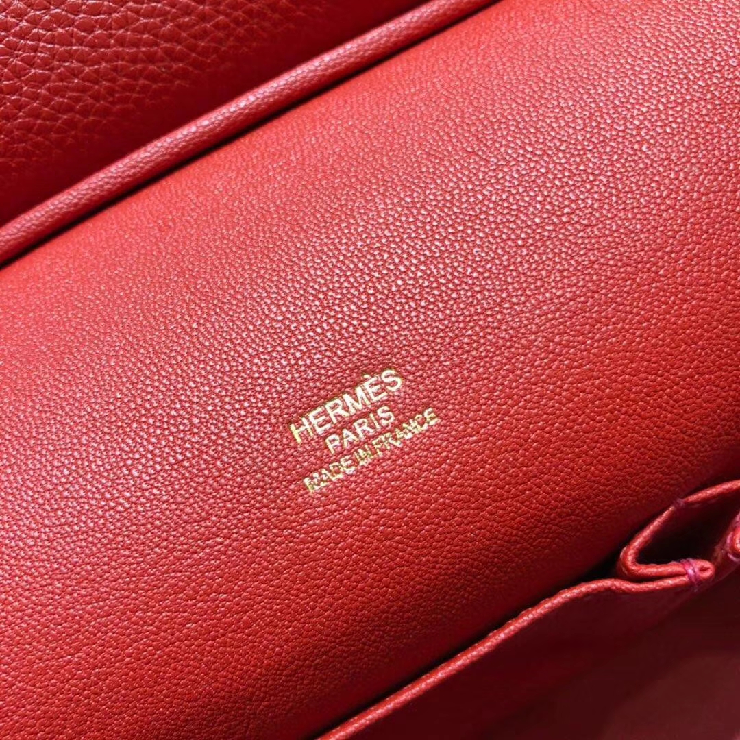 爱马仕包包价格 Hermes Jypsiere中国红原厂Togo牛皮吉普塞包 金扣