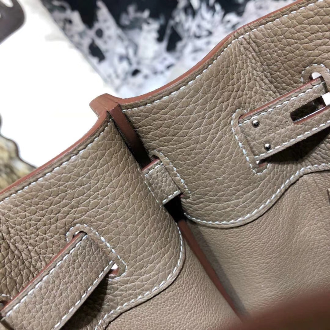 Hermes So Kelly水桶包 爱马仕CC18大象灰顶级TC牛皮新款单肩女包22CM