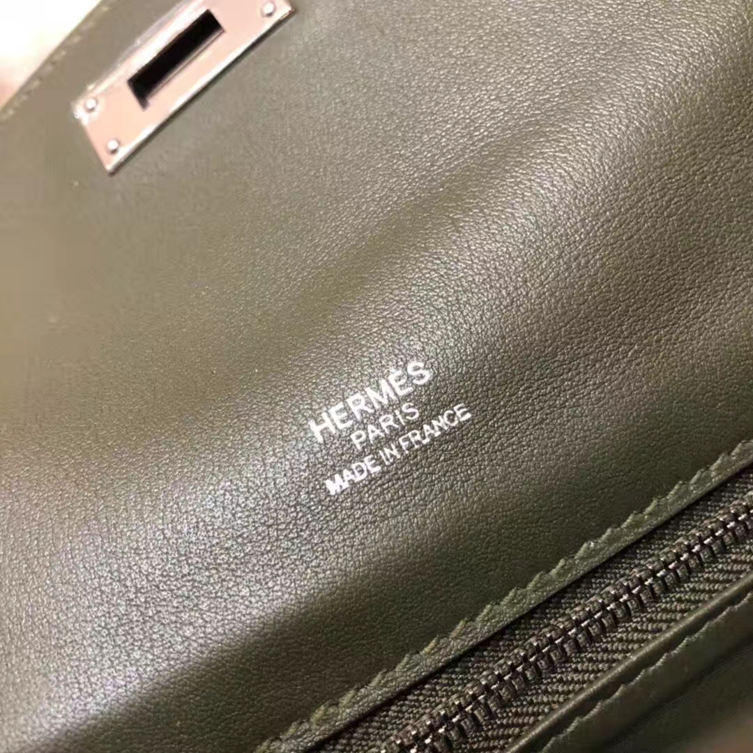 爱马仕包包价格 Hermes军绿色原厂Swift牛皮Parfums单肩斜挎女包