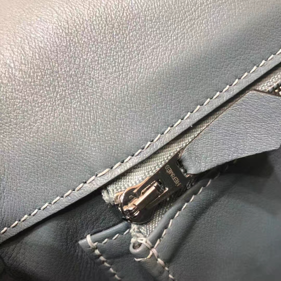 Hermes Parfums包包 爱马仕亚麻蓝原厂Swift牛皮新款单肩女包