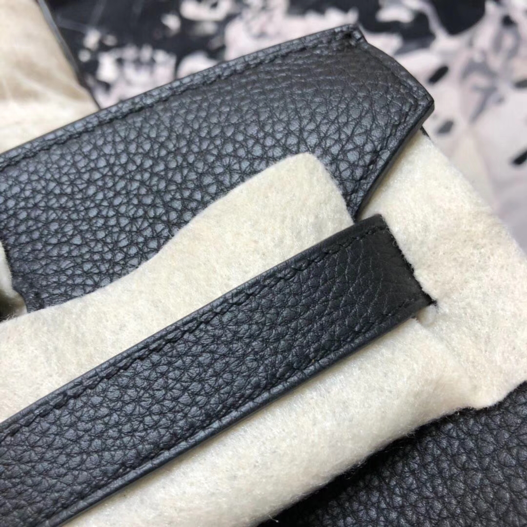Hermes Birkin30CM 爱马仕黑色Togo小牛皮铂金包 银扣