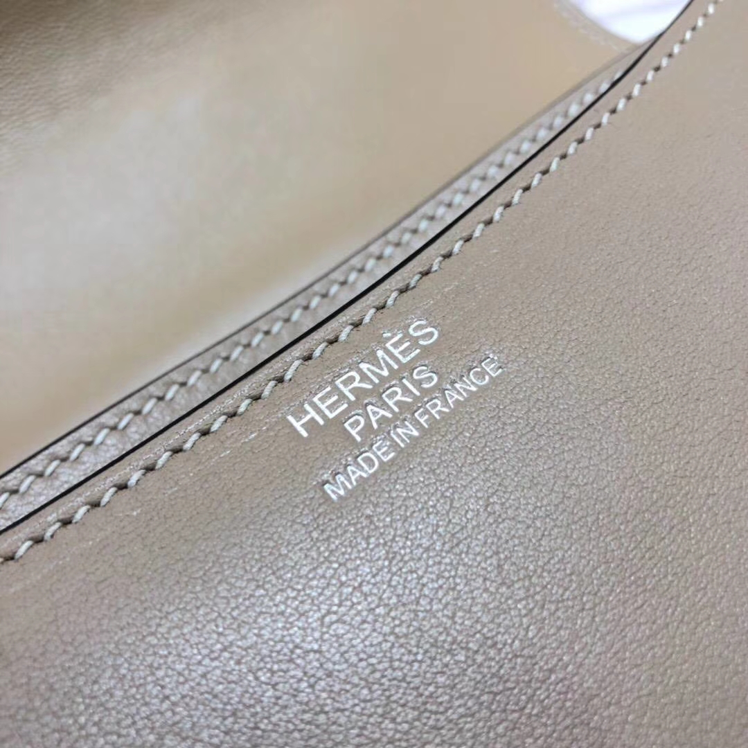 Hermes Constance23CM 爱马仕CC81斑鸠灰原厂Swift牛皮空姐包 银扣