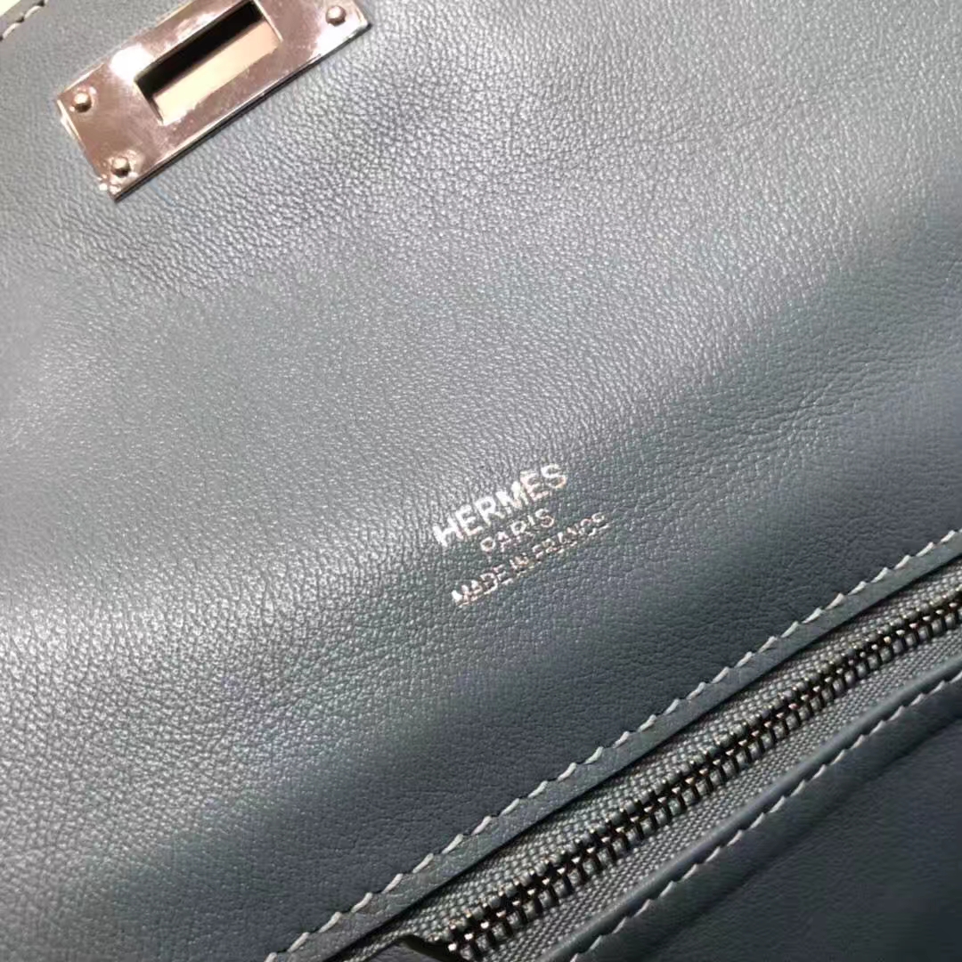 Hermes Parfums包包 爱马仕亚麻蓝原厂Swift牛皮新款单肩女包