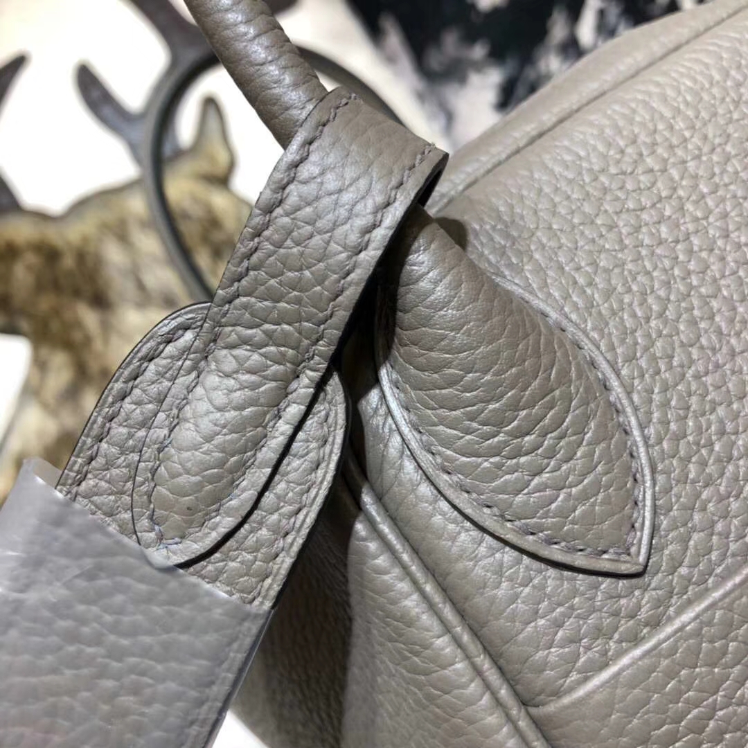 爱马仕拼色琳迪包 Hermes Lindy30CM 锡器灰拼玛瑙蓝原厂TC牛皮 金扣